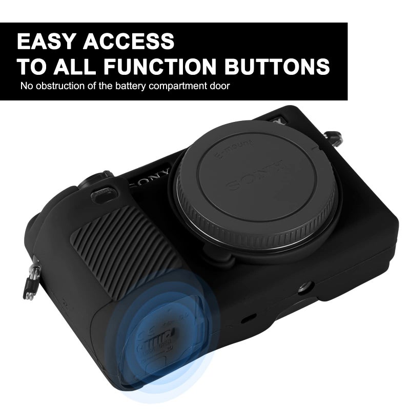 Easy Hood Case for Sony Alpha A6000 ILCE-6000 Digital Camera, Anti-Scratch Soft Silicone Housing Protective Cover Protector Skin (Black) - Image 4